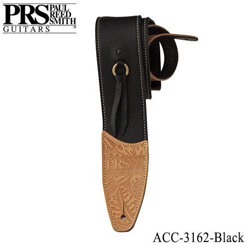 PRS Tooled Leather Contrast Stitch Strap (Black) ACC-3162-BLK