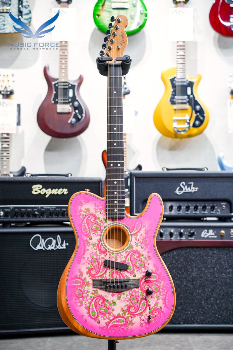 Fender USA Limited Edition Acoustasonic Telecaster-Pink Paisley w/Ebony FB (신품) 펜더 아메리칸 어쿠스타소닉 텔레캐스터 - US231306A