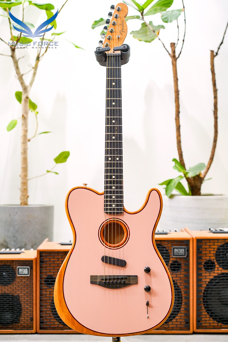 Fender USA Limited Edition Acoustasonic Telecaster-Shell Pink w/Ebony FB (신품) 펜더 아메리칸 어쿠스타소닉 텔레캐스터 - US231374A